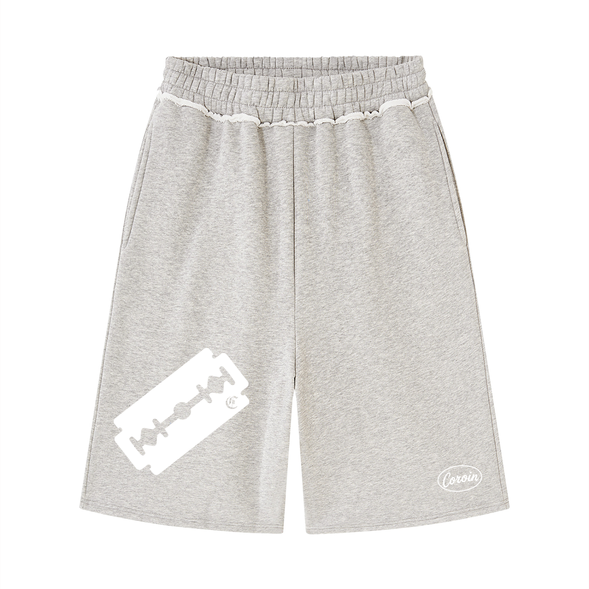 mens,shorts,grey,long,razor,coroin